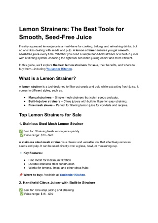lemon strainers the best tools for smooth seed