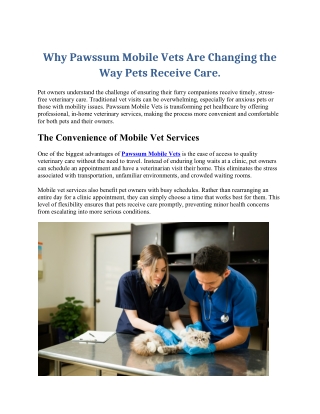 Vets doctor