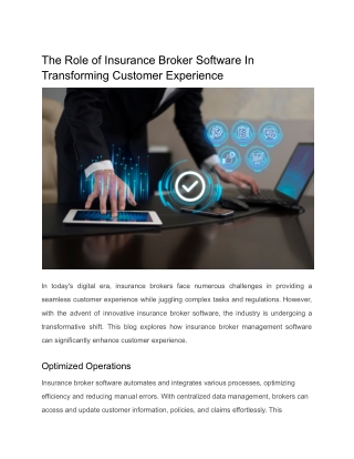 The Role of Insurance Broker Software In Transforming Customer Experience