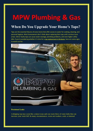 When Do You Upgrade Your Home’s Taps