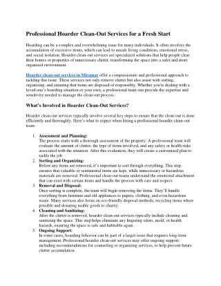 Professional Hoarder Clean-Out Services for a Fresh Start