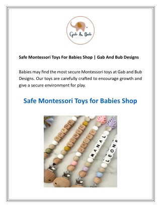 Safe Montessori Toys For Babies Shop Gab And Bub Designs