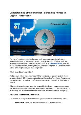 understanding ethereum mixer enhancing privacy