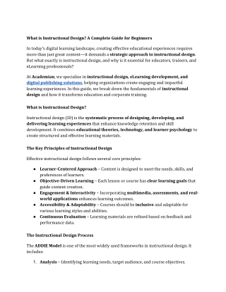 What is Instructional Design A Complete Guide for Beginners