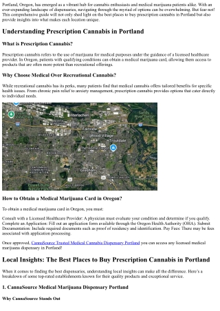 Local Insights: The Best Places to Buy Prescription Cannabis in Portland
