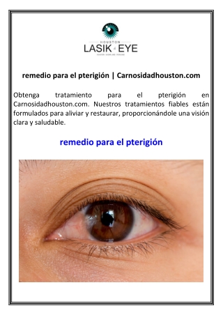 remedio para el pterigión  Carnosidadhouston.com
