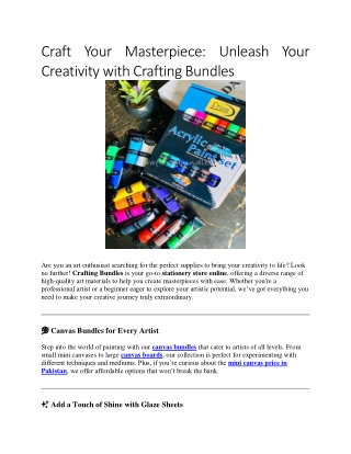craft your masterpiece unleash your creativity