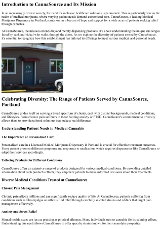 Celebrating Diversity: The Range of Patients Served by CannaSource, Portland