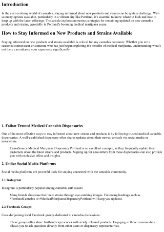 How to Stay Informed on New Products and Strains Available