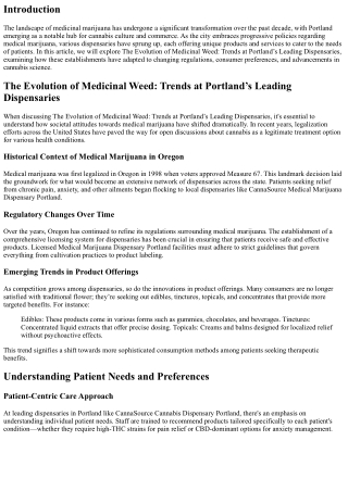 The Evolution of Medicinal Weed: Trends at Portland’s Leading Dispensaries