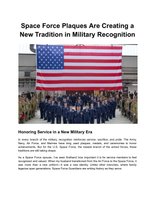 Space Force Plaques Are Creating a New Tradition in Military Recognition