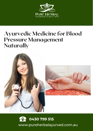 Ayurvedic Medicine for Blood Pressure Management Naturally