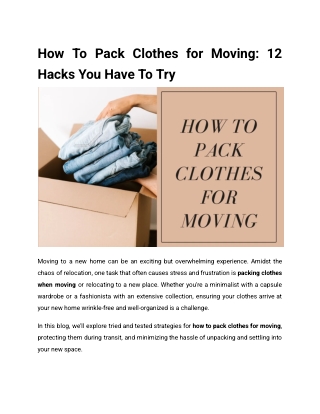 How To Pack Clothes for Moving_ 12 Hacks You Have To Try