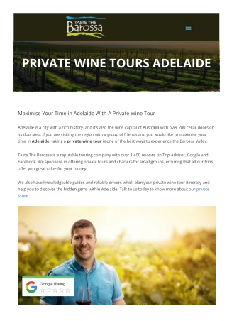 Private Wine Tour Adelaide