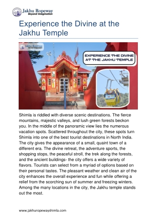 Jakhu Temple Shimla – A Divine Pilgrimage with Scenic Views