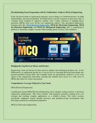 Revolutionizing Exam Preparations with EA Publications Guide to MCQ in Engineering