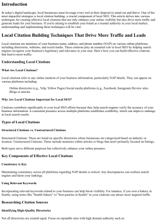 Local Citation Building Techniques That Drive More Traffic and Leads