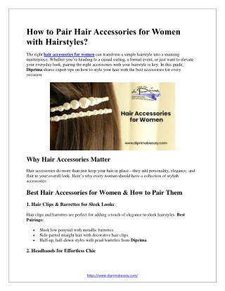 How to Pair Hair Accessories for Women with Hairstyles
