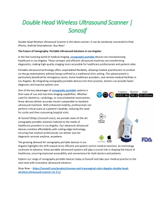 Double Head Wireless Ultrasound Scanner | Sonosif