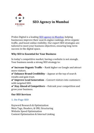 SEO Agency in Mumbai