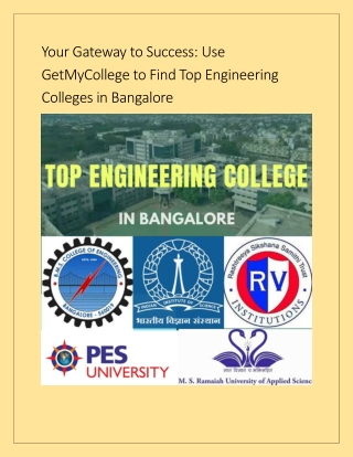 Your Gateway to Success - Use GetMyCollege to Find Top Engineering Colleges in Bangalore