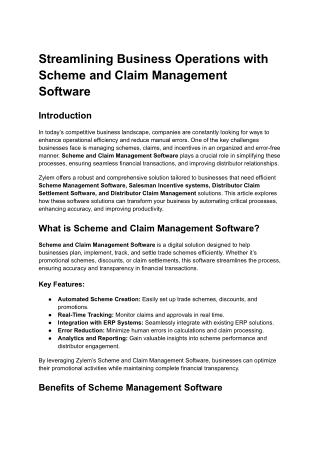 Streamlining Business Operations with Scheme and Claim Management Software
