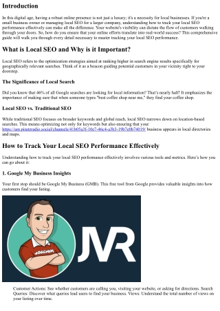 How to Track Your Local SEO Performance Effectively