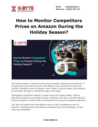 How to Monitor Competitors’ Prices on Amazon During the Holiday Season_