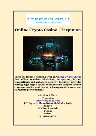 Online Crypto Casino  Tecpinion