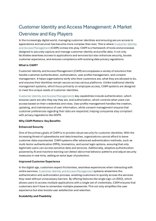 Customer Identity and Access Management
