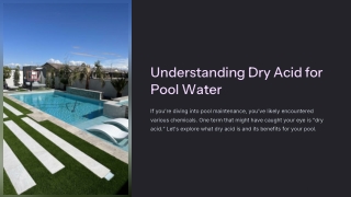 understanding dry acid for pool water