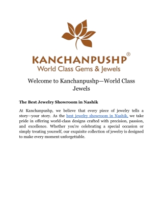 The Best Diamond Jewellery Showroom In Nashik
