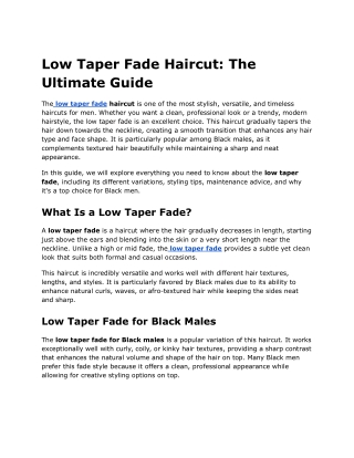 Low Taper Fade Haircut_ The Ultimate Guide
