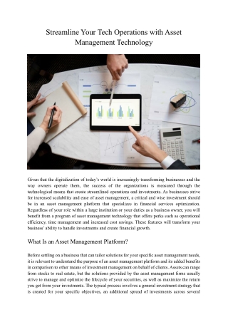 streamline your tech operations with asset