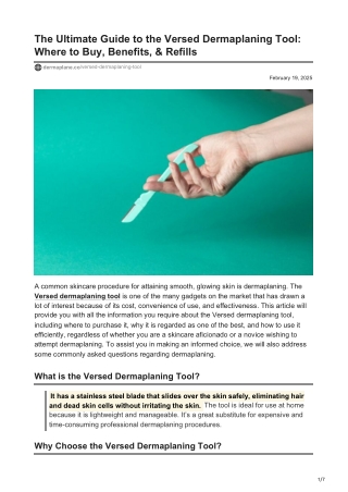 No.1 Best Versed Dermaplaning Tool - Dermaplane