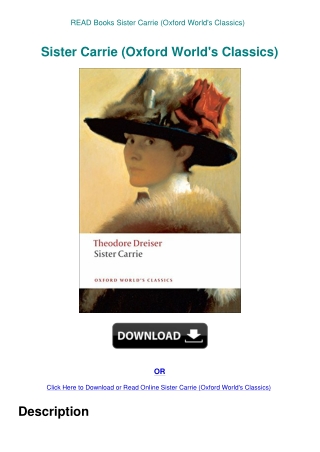 READ Books Sister Carrie (Oxford World's Classics)