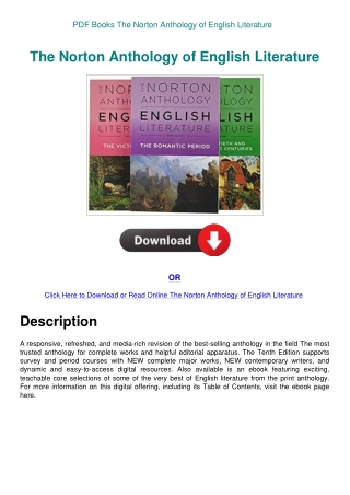 PDF Books The Norton Anthology of English Literature