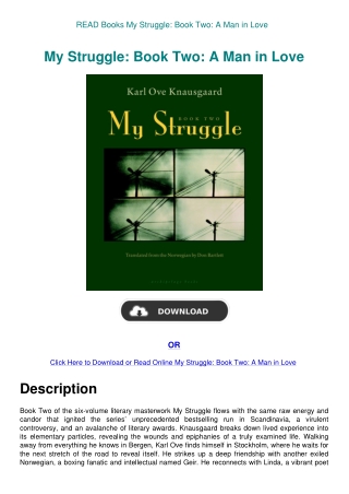 READ Books My Struggle Book Two A Man in Love