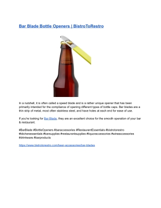 Bar Blade Bottle Openers _ BistroToRestro