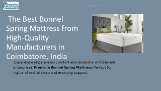 The Best Bonnel Spring Mattress from High-Quality Manufacturers in Coimbatore, India