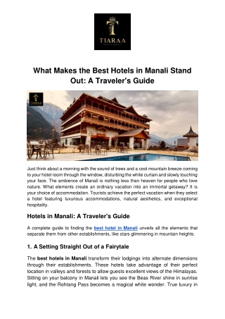 What Makes the Best Hotels in Manali Stand Out_ A Traveler's Guide2