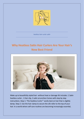 Heatless Hair Curlers Satin - Morning Glamour Llc