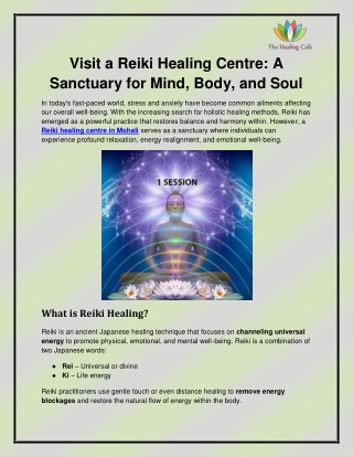 Reiki healing centre in Mohali