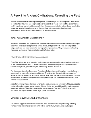A Peek into Ancient Civilizations_ Revealing the Past