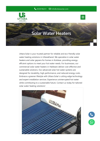 Solar hot water solutions in Uttarakhand