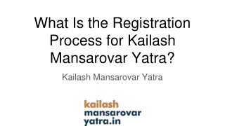 what is the registration process for kailash mansarovar yatra