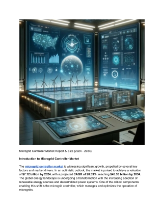 Microgrid Controller Market Report & Size {2024 - 2034}