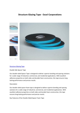 structure glazing tape excel corporations