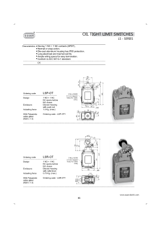 Oil-Tight LS-Series Limit Switches – Rugged and Reliable for Industrial Use