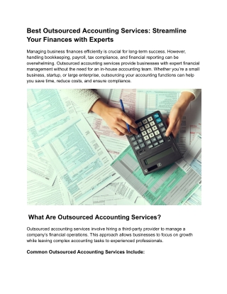 best outsourced accounting services streamline